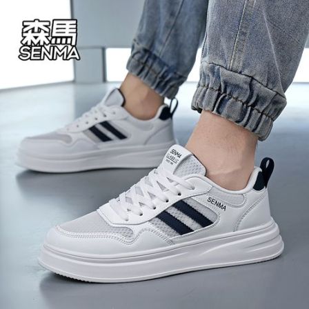 SENMA/森马透气板鞋情侣款运动鞋时尚百搭休闲鞋软底小白鞋男滑板