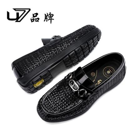 U7品牌男鞋  进口超纤编织+进口开边珠牛皮 高端轻奢休闲皮鞋