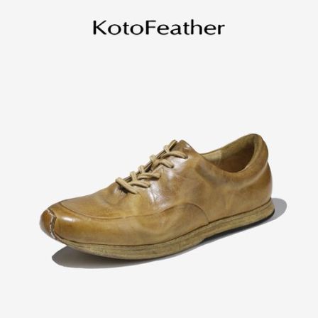 珡羽KotoFeather 水洗马皮透气男鞋休闲鞋平底纯手工运动休闲皮鞋