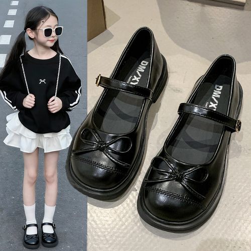 女童小皮鞋2026新款超软春夏黑洋气公主风儿童鞋子软底单鞋蝴蝶结主图