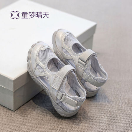 童梦晴天女童运动凉鞋软底儿童银色芭蕾鞋2026新款夏季女宝单网鞋