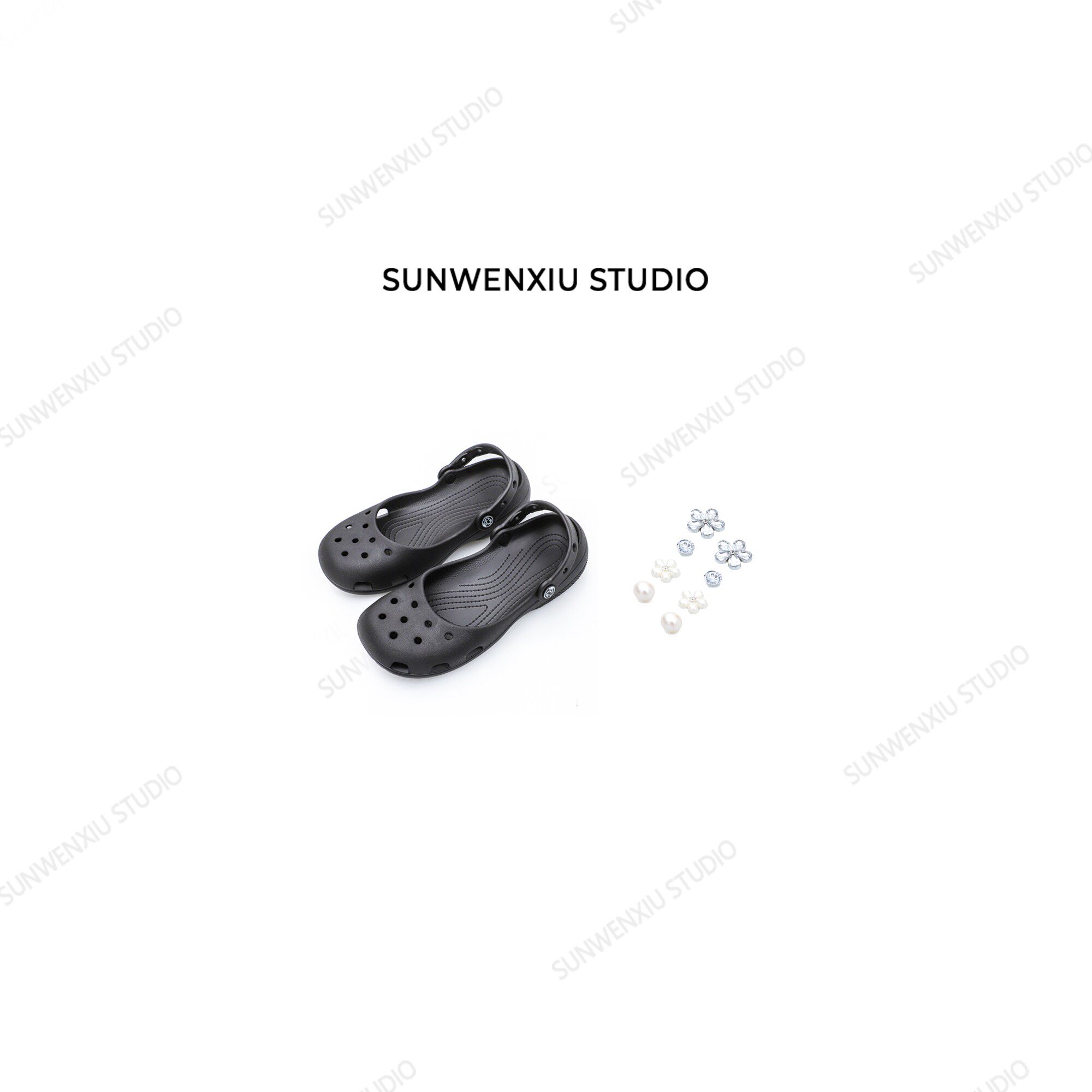swx studio 芭蕾洞洞鞋 丑萌可爱可踩水轻便夏季凉鞋H000（配鞋花主图