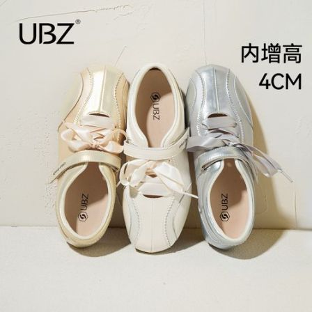 UBZ 内增高宽版芭蕾大码玛丽珍德训鞋女夏透气休闲运动玛丽珍单鞋