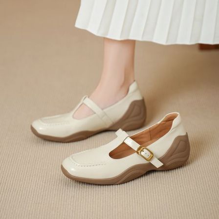 2026夏新款玛丽珍鞋女真皮扣带厚底休闲小皮鞋低跟不累脚舒适女鞋