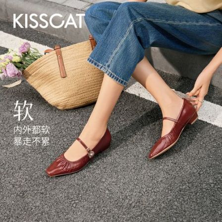 接吻猫[普罗旺斯]玛丽珍女鞋猫掌鞋26春新舒适方头单鞋K76139A-14