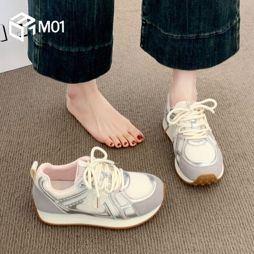 M01厚底德训鞋女夏季新款女鞋子网红百搭超火阿甘鞋休闲小白板鞋主图