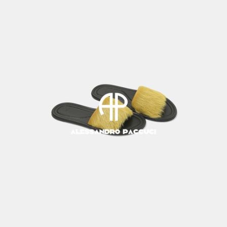 AP▸洛哥62027xt 山羊毛平底多色时尚百搭休闲一片式凉拖单鞋 夏