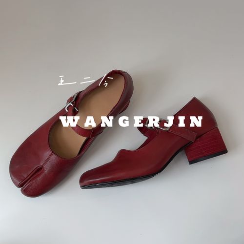 【王二今】马皮/5CM/分趾猪蹄个性时髦一字带玛丽珍气质芭蕾单鞋女主图