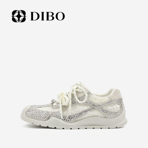 DIBO碲铂 玩味都市款水钻亮片休闲德训鞋软底休闲女鞋261A2128主图