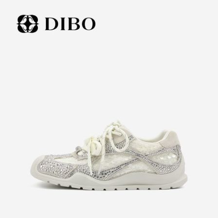 DIBO碲铂 玩味都市款水钻亮片休闲德训鞋软底休闲女鞋261A2128
