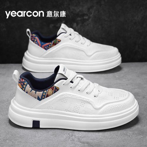 YEARCON/意尔康夏季新款国潮刺绣厚底增高透气百搭休闲板鞋4198主图