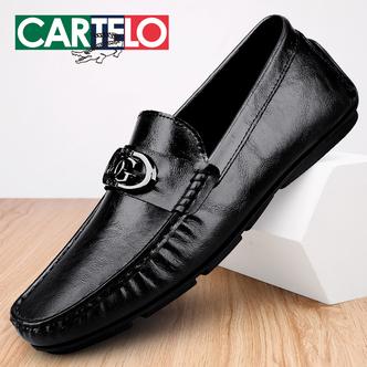 CARTELO/卡帝乐鳄鱼男士2026新款一脚蹬豆豆鞋柔软舒适商务百搭主图