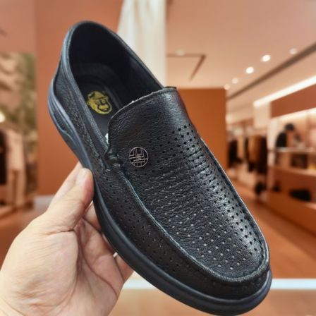 羊皮男士夏季透气百搭软底一脚蹬休闲皮鞋新款潮流男鞋