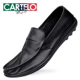 CARTELO/卡帝乐鳄鱼夏季新款透气软底百搭一脚蹬男士休闲豆豆鞋主图