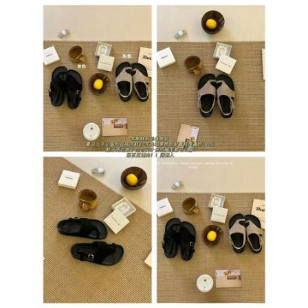 L-K8333#高品质牛皮版～厚底不挑脚休闲凉鞋！巨遮肉的百搭凉鞋