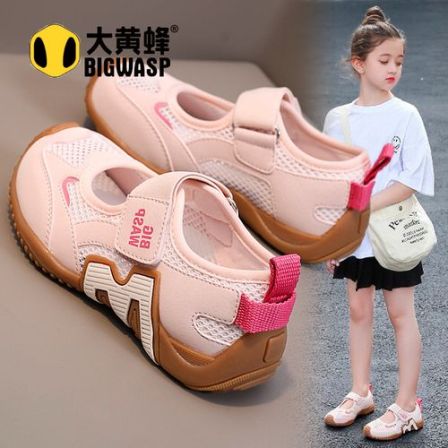 大黄蜂女童鞋2026夏季儿童网面运动鞋女孩公主镂空框子单网鞋爆款