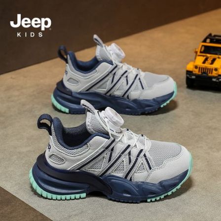 jeep童鞋男童网面跑步鞋夏季款户外防滑软底女童登山鞋儿童运动鞋
