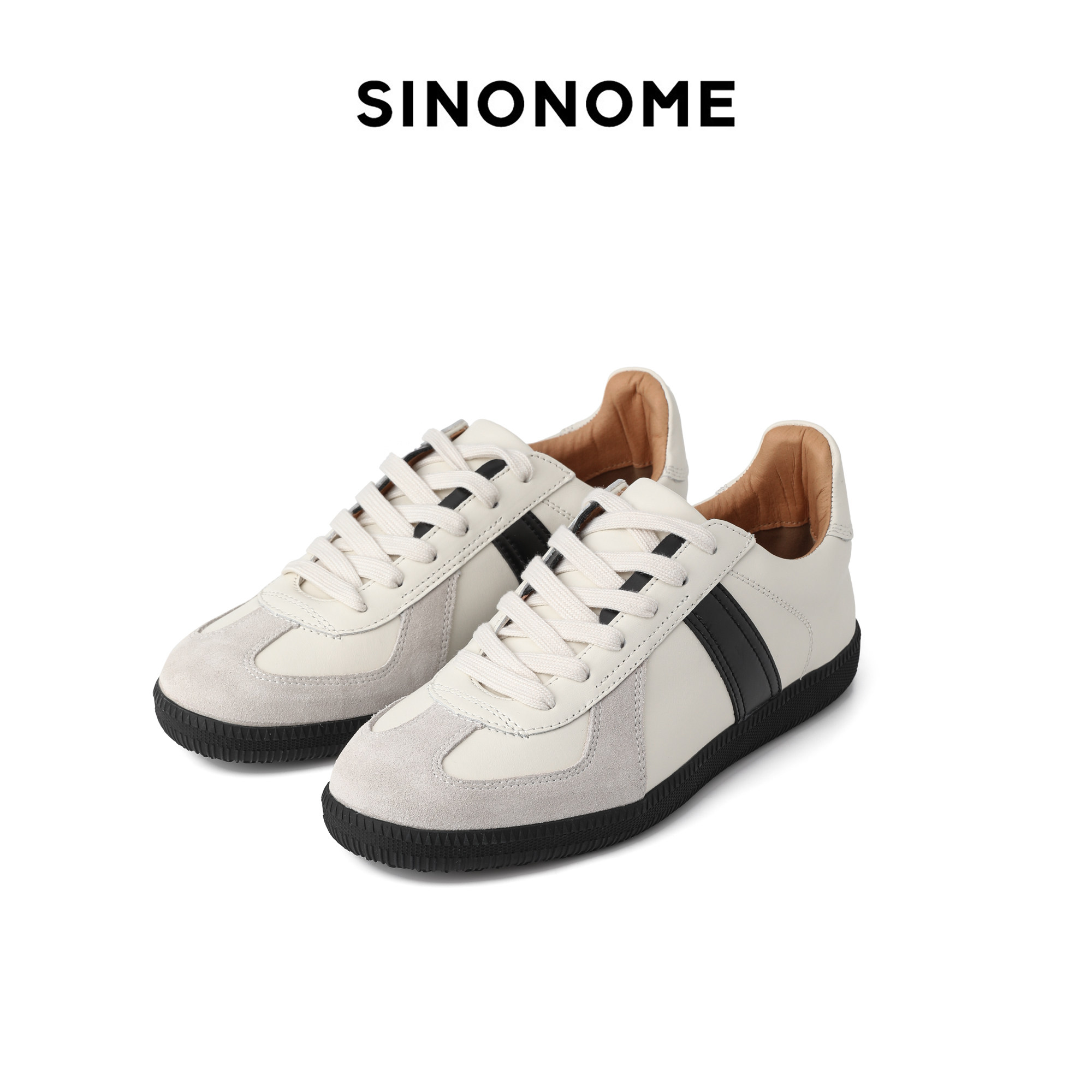 SINONOME 真皮头层牛皮反绒复古经典休闲日常运动通勤低帮德训鞋主图