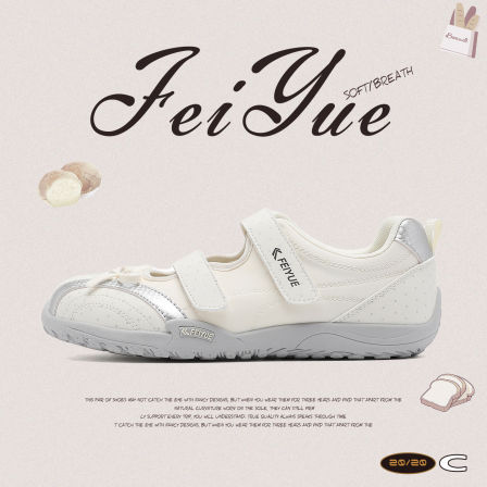feiyue/飞跃镂空凉鞋女2026夏季新款魔术贴芭蕾鞋透气玛丽珍鞋子
