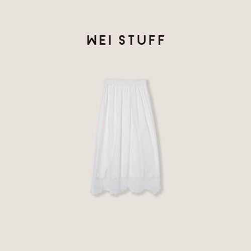 WEI STUFF “云端漫步” 时尚高腰百搭拼接蕾丝休闲半裙 8501.主图
