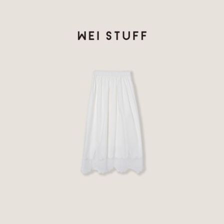 WEI STUFF “云端漫步” 时尚高腰百搭拼接蕾丝休闲半裙 8501.