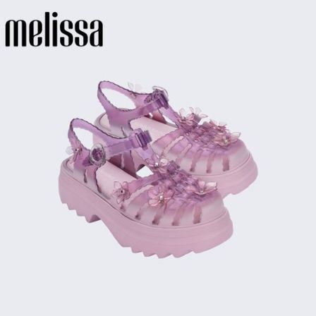 Melissa/梅丽莎 x SUSAN FANG女夏新品花朵厚底齿轮罗马凉鞋37882