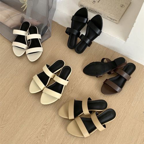 YCE-8238-1法式一字带凉拖鞋女夏外穿百搭复古露趾高级感简约拖鞋主图
