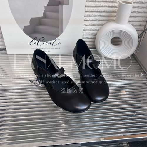 【LANXI  MOMO】时尚百搭软底复古玛丽珍英伦风气质小单鞋26DX277LX主图