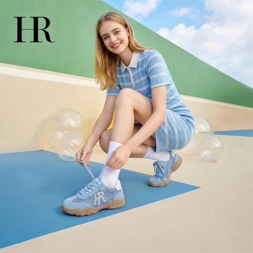 HR/赫莲娜新款时尚透气厚底百搭夏季小众低帮系带休闲德训女鞋主图