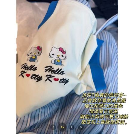 徐秋阳   蓝猫短袖  春季新款百搭时尚休闲显瘦短袖12122