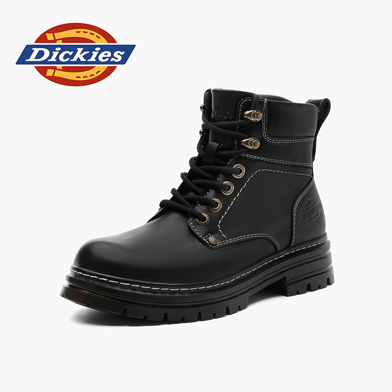 Dickies2026复古休闲马丁靴女鞋女士户外真皮短靴高帮英伦风厚底主图