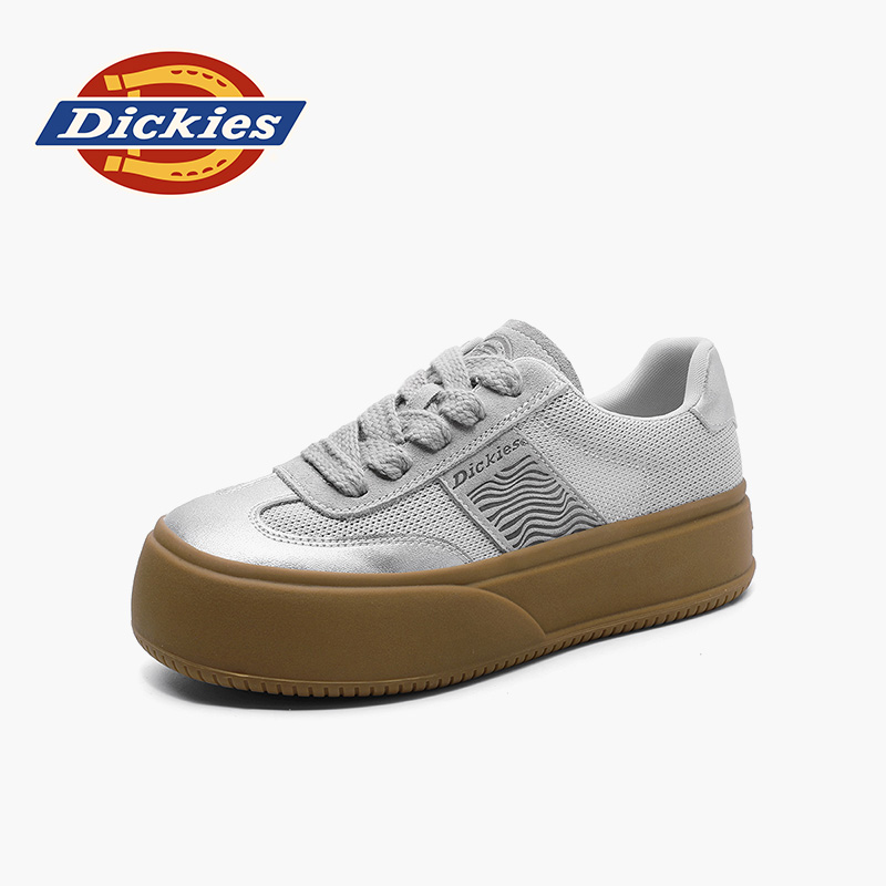 Dickies2026新款厚底百搭女鞋拼色增高饼干鞋平底鞋透气休闲板鞋主图