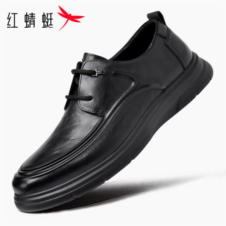 红蜻蜓春夏牛皮皮鞋男鞋休闲皮鞋真皮商务男爸爸鞋软底软面防滑