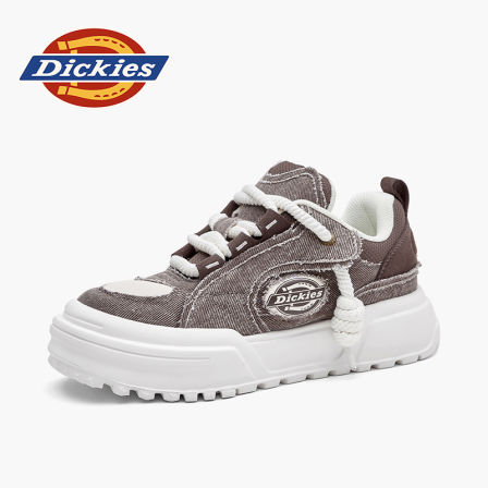 Dickies2026新款帆布鞋运动鞋低帮百搭休闲板鞋厚底潮流透气鞋子