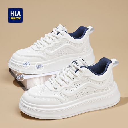 HLA/海澜之家男鞋夏季透气小白鞋增高防滑休闲板鞋爆款低帮鞋子男