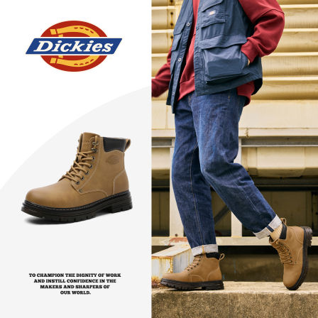 Dickies2026休闲马丁靴男士百搭时尚真皮复古潮流户外厚底高帮