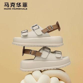 马克华菲2026新款透气沙滩鞋防滑可开车耐磨户外春季镂空软底凉拖
