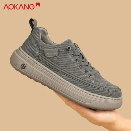 Aokang/奥康官方正品男士夏季透气增高百搭一脚蹬休闲板鞋