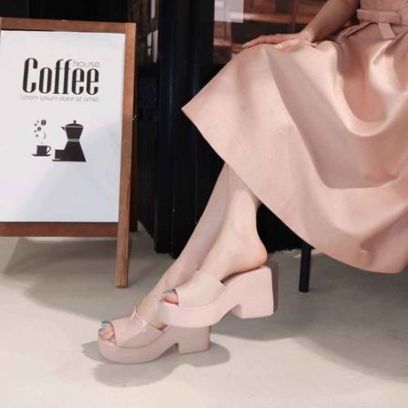 Melissa/梅丽莎新款轻奢POSH女厚底一字带高跟凉鞋露趾黑色35702