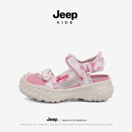 JEEP女童包头凉鞋夏季男童防滑镂空溯溪鞋儿童软底耐磨运动凉鞋