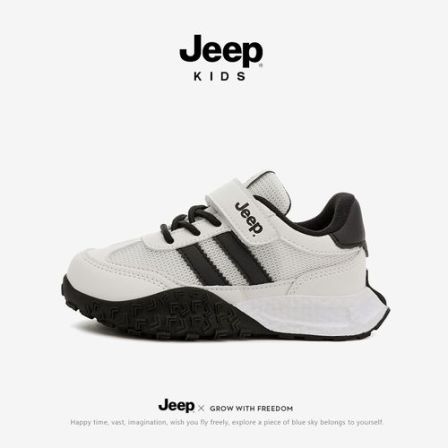 jeep男童女童夏季运动鞋儿童防滑透气跑步鞋中大童网面厚底老爹鞋