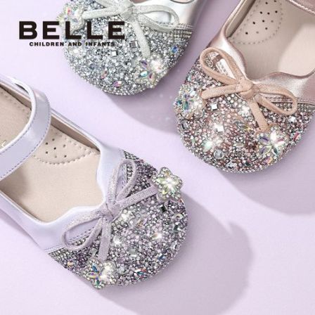 BELLE/百丽新款女童春季软底水晶公主鞋时尚百搭单鞋RK0682