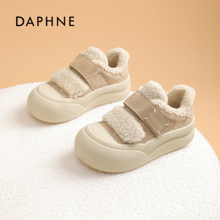  Daphne/达芙妮2026秋冬毛毛鞋厚底时尚百搭加绒舒适棉鞋休闲鞋S