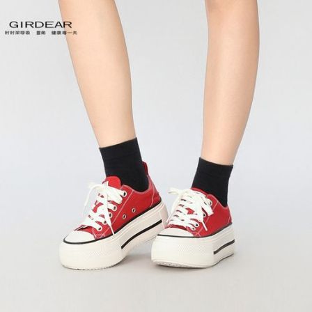 GIRDEAR/哥弟新款质感经典复古低帮厚底百搭时尚休闲帆布鞋170002