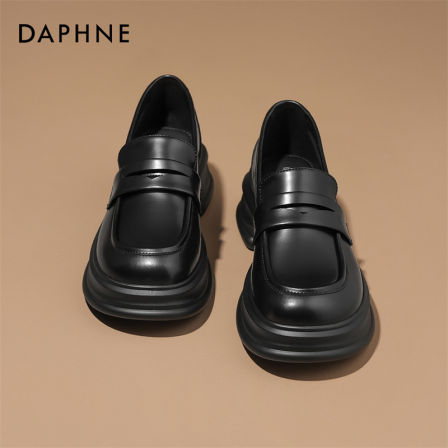 达芙妮Daphne~超软乐福鞋女春季2026新款厚底黑色单鞋英伦小皮鞋S