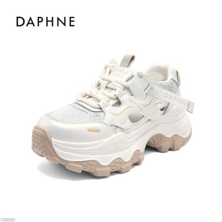 达芙妮百搭网面鞋女2026春夏季新款透气系带老爹鞋时尚运动休闲鞋