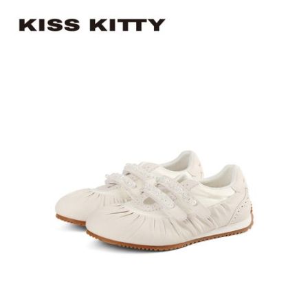 【千颂妮专属】KISSKITTY运动芭蕾玛丽珍度假出游不累脚休闲鞋复古德训鞋羊皮垫