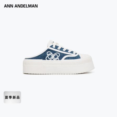 ANN ANDELMAN鞋履系列一脚蹬半拖帆布鞋百搭增高厚底板鞋休闲鞋