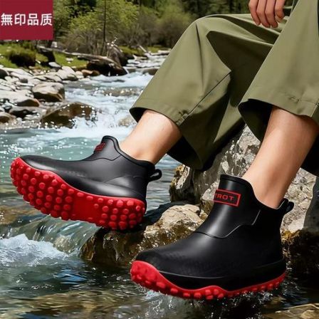 无印品质短筒雨鞋男女时尚浅口水鞋防滑胶鞋加绒工作厨房鞋户外雨
