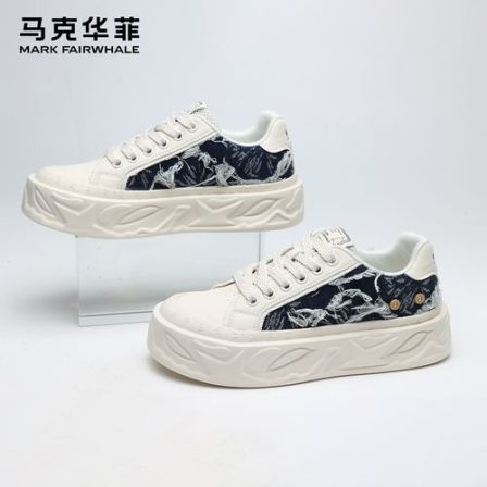 马克华菲板鞋夏季百搭帆布鞋2026新款潮流透气男鞋厚底休闲鞋男款